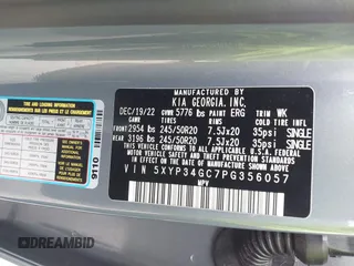 2023 Kia Telluride EX with VIN 5XYP34GC7PG356057, listed as a IAAI auction lot 41475968 with 37,832 mi miles and . Bid and sale history available at DreamBid. Image 9.