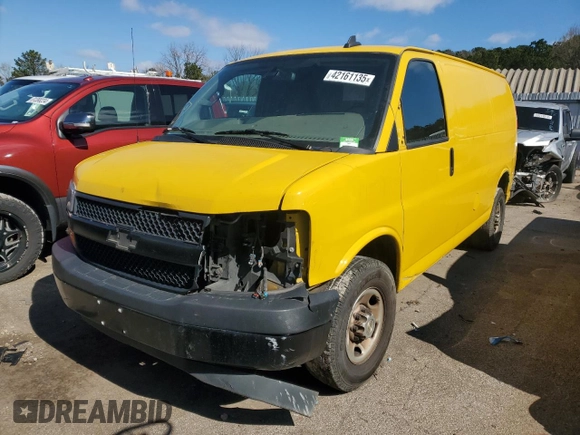 2021 Chevrolet Express Cargo with VIN 1GCWGAFP5M1167034, listed as a Copart auction lot 42161135 with 180,713 mi miles and Clean title. Bid and sale history available at DreamBid. Image 1.