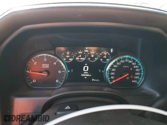 2017 GMC Sierra 1500 Denali with VIN 3GTU2PEC3HG120549, listed as a Copart auction lot 50585115 with 105,186 mi miles and Salvage Title. Bid and sale history available at DreamBid. Image 9.