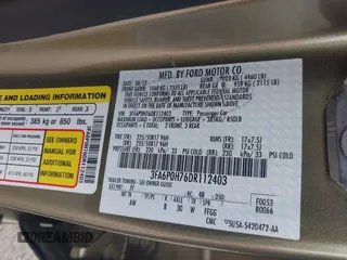 2013 Ford Fusion SE с VIN 3FA6P0H76DR112403, выставлен на аукционе IAAI как лот 42686911 с пробегом 111 024 миль миль и . История ставок и продаж доступна на DreamBid. Изображение 9.