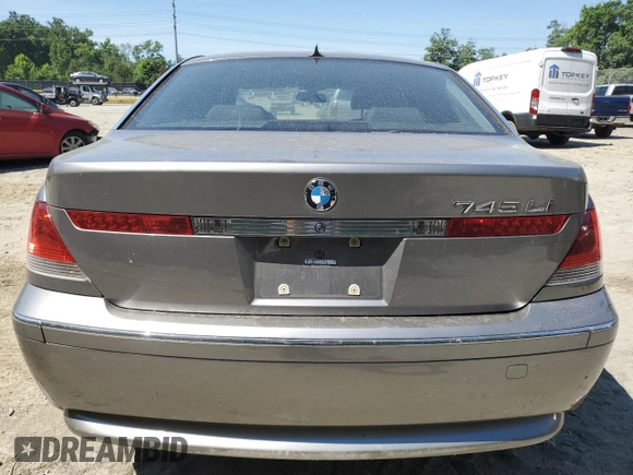 2002 BMW 7 Series 745Li with VIN WBAGN63472DR07659, listed as a Copart auction lot 60600554 with Not Provided miles and Salvage Title. Bid and sale history available at carsss.com. Image 6.