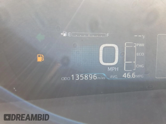 2016 Toyota Prius Four with VIN JTDKARFU5G3502208, listed as a Copart auction lot 45203845 with 135,896 mi miles and Salvage Title. Bid and sale history available at carsss.com. Image 9.