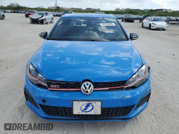 2019 Volkswagen Golf GTI S with VIN 3VW5T7AU8KM015673, listed as a Copart auction lot 53748305 with 50,654 mi miles and Salvage Title. Bid and sale history available at carsss.com. Image 5.