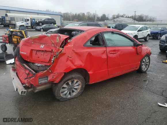 2010 Honda Civic Cpe EX with VIN 2HGFG1B89AH505788, listed as a Copart auction lot 51947255 with 116,000 mi miles and Salvage Title. Bid and sale history available at carsss.com. Image 3.