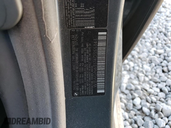 2004 BMW 7 Series 745Li z VIN WBAGN63514DS55343, wystawiony jako Copart lot #75668824 z przebiegiem 153 909 mil mil oraz Szkoda całkowita • Salvage title. Historia ofert i sprzedaży dostępna na DreamBid. Obrazek 12.