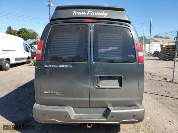 2017 Chevrolet Express Cargo Van with VIN 1GCWGAFG1H1107676, listed as a Copart auction lot 73634334 with 107,314 mi miles and Salvage Title. Bid and sale history available at carsss.com. Image 6.