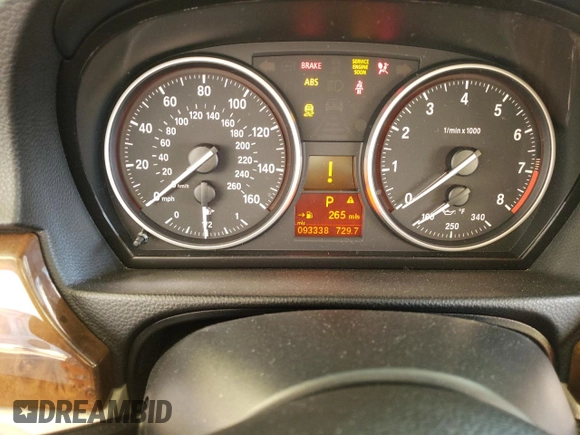 2007 BMW 3 Series 328i with VIN WBAWV13587P118126, listed as a Copart auction lot 41883245 with 93,338 mi miles and Salvage title. Bid and sale history available at DreamBid. Image 9.