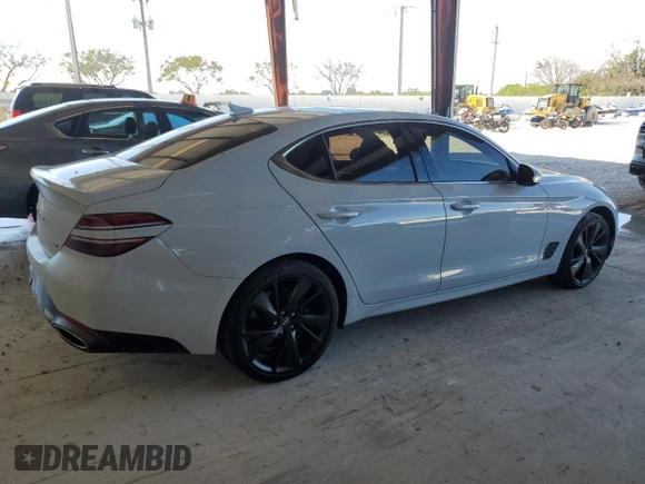 2023 Genesis G70 3.3T with VIN KMTG54TE0PU108198, listed as a Copart auction lot 46945215 with 18,856 mi miles and Non Repairable. Bid and sale history available at DreamBid. Image 3.