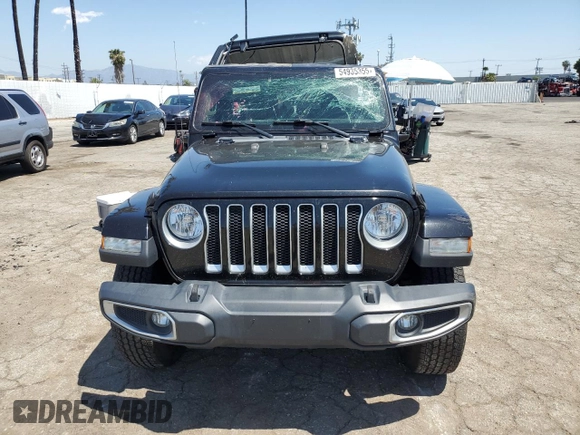 2020 Jeep Wrangler Unlimited Sahara z VIN 1C4HJXEN2LW213644, wystawiony jako Copart lot #54935355 z przebiegiem 76 268 mil mil oraz Szkoda całkowita • Salvage title. Historia ofert i sprzedaży dostępna na DreamBid. Obrazek 5.