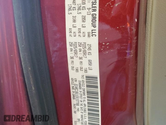 2014 Chrysler Town & Country Touring with VIN 2C4RC1BG1ER157788, listed as a Copart auction lot 67505954 with 217,541 mi miles and Salvage Title. Bid and sale history available at DreamBid. Image 14.