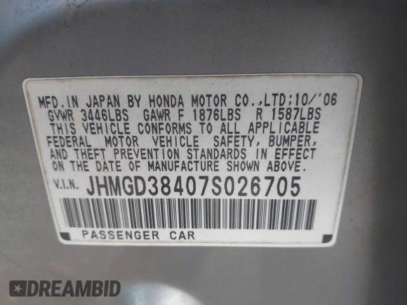 2007 Honda Fit с VIN JHMGD38407S026705, выставлен на аукционе IAAI как лот 42558173 с пробегом 194 567 миль миль и . История ставок и продаж доступна на DreamBid. Изображение 9.