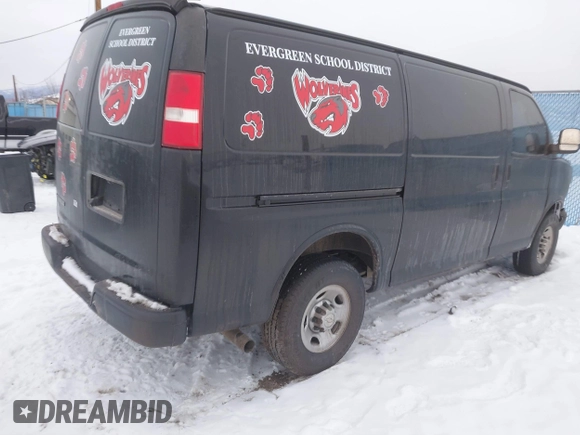 2018 Chevrolet Express Cargo Van with VIN 1GCWGAFP1J1267630, listed as a IAAI auction lot 41495213 with 79,238 mi miles. Bid and sale history available at carsss.com. Image 4.