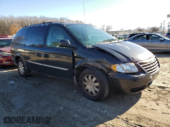2007 Chrysler Town & Country LWB Touring with VIN 2A4GP54LX7R185132, listed as a Copart auction lot 85721084 with 186,950 mi miles and Salvage Title. Bid and sale history available at carsss.com. Image 4.