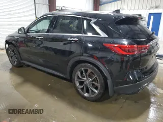 2019 Infiniti QX50 Luxe z VIN 3PCAJ5M38KF105442, wystawiony jako Copart lot #59209025 z przebiegiem 129 840 mil mil oraz Szkoda całkowita • Salvage title. Historia ofert i sprzedaży dostępna na DreamBid. Obrazek 2.