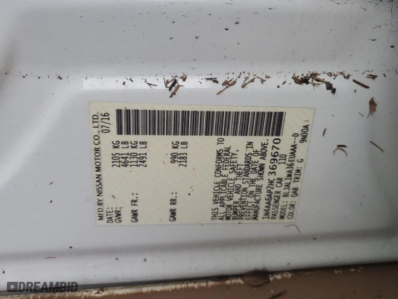 2017 Nissan Maxima SR with VIN 1N4AA6AP2HC369670, listed as a Copart auction lot 45004675 with 78,882 mi miles and Salvage Title. Bid and sale history available at carsss.com. Image 12.