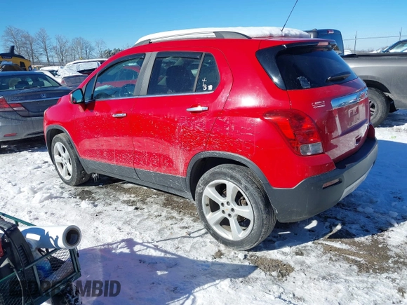 2016 Chevrolet Trax LTZ with VIN KL7CJRSB3GB569465, listed as a IAAI auction lot 41271637 with 152,503 mi miles. Bid and sale history available at carsss.com. Image 3.