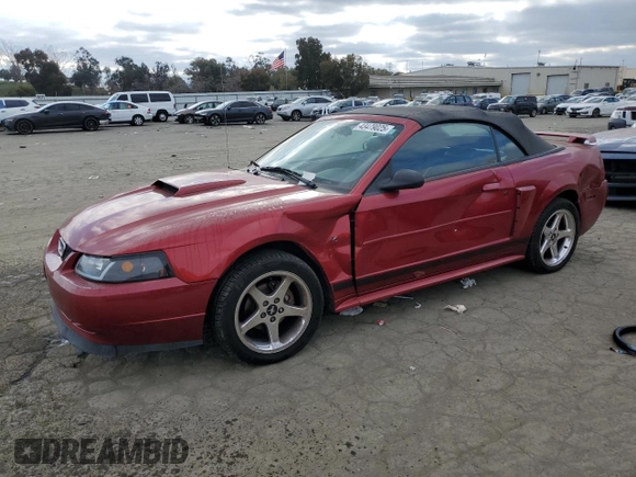2003 Ford Mustang GT Deluxe with VIN 1FAFP45X13F412731, listed as a Copart auction lot 43479025 with 196,519 mi miles and Salvage Title. Bid and sale history available at carsss.com. Image 1.