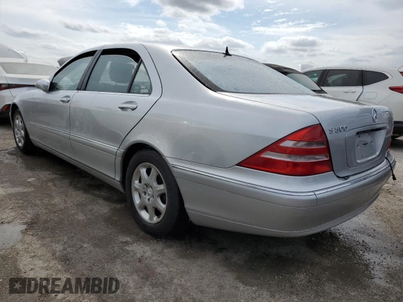 2002 Mercedes-Benz S-Class 5.0L with VIN WDBNG75J62A228317, listed as a Copart auction lot 74740104 with 0 mi miles and Clean Title. Bid and sale history available at carsss.com. Image 2.