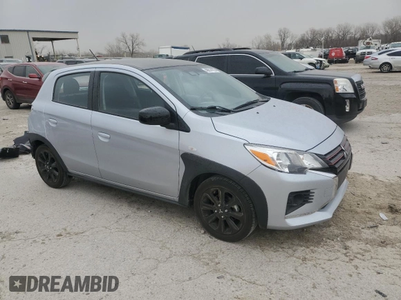 2023 Mitsubishi Mirage Black Edition with VIN ML32AWHJ7PH006897, listed as a Copart auction lot 48814125 with 25,132 mi miles and Salvage title. Bid and sale history available at DreamBid. Image 4.