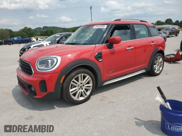 2022 MINI Countryman Cooper z VIN WMZ43BR0XN3N70746, wystawiony jako Copart lot #59487895 z przebiegiem 51 444 mil mil oraz Szkoda całkowita • Salvage title. Historia ofert i sprzedaży dostępna na DreamBid. Obrazek 1.