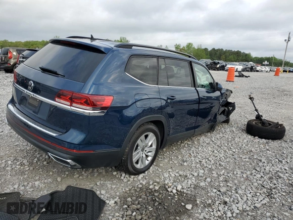 2021 Volkswagen Atlas S with VIN 1V2AP2CA7MC530601, listed as a Copart auction lot 51299205 with 81,823 mi miles and Salvage title. Bid and sale history available at DreamBid. Image 3.