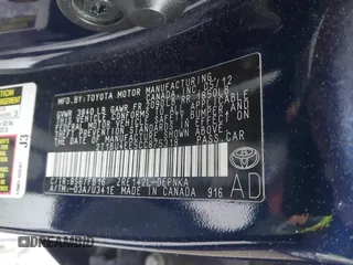 2012 Toyota Corolla L with VIN 2T1BU4EE5CC875318, listed as a IAAI auction lot 41962101 with 125,078 mi miles. Bid and sale history available at carsss.com. Image 9.