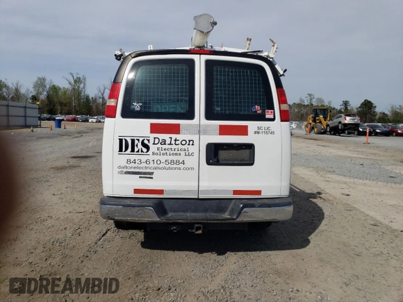 2014 Chevrolet Express Cargo Van with VIN 1GCWGFCA4E1153575, listed as a Copart auction lot 48228214 with 227,892 mi miles and Salvage Title. Bid and sale history available at carsss.com. Image 6.
