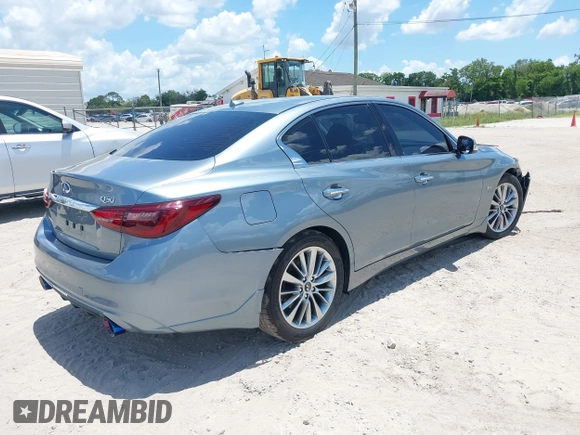 2018 Infiniti Q50 3.0t LUXE with VIN JN1EV7AP1JM361018, listed as a IAAI auction lot 39463706 with 45,648 mi miles. Bid and sale history available at carsss.com. Image 4.