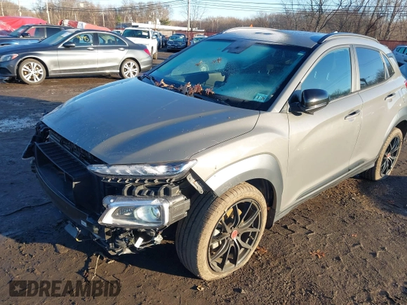 2021 Hyundai Kona Night Edition with VIN KM8K6CA59MU709345, listed as a IAAI auction lot 41197189 with 29,329 mi miles and . Bid and sale history available at carsss.com. Image 20.
