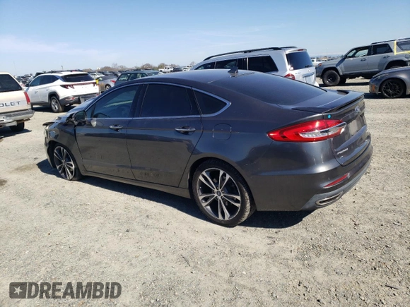 2019 Ford Fusion Titanium with VIN 3FA6P0D96KR154543, listed as a Copart auction lot 47564305 with 91,849 mi miles and Salvage Title. Bid and sale history available at carsss.com. Image 2.