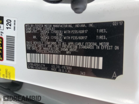 2017 Toyota Sienna XLE Auto Access Seat с VIN 5TDYZ3DC2HS832821, выставлен на аукционе Copart как лот 77212974 с пробегом 128 407 миль миль и Списание • Salvage title. История ставок и продаж доступна на DreamBid. Изображение 13.
