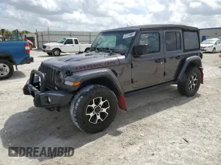 2021 Jeep Wrangler Unlimited Rubicon with VIN 1C4HJXFG1MW562134, listed as a Copart auction lot 46682215 with 74,414 mi miles and Clean Title. Bid and sale history available at carsss.com. Image 1.