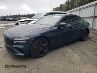 2022 Genesis G70 3.3T with VIN KMTG54TE9NU084593, listed as a Copart auction lot 80367864 with 27,100 mi miles and Salvage Title. Bid and sale history available at DreamBid. Image 1.