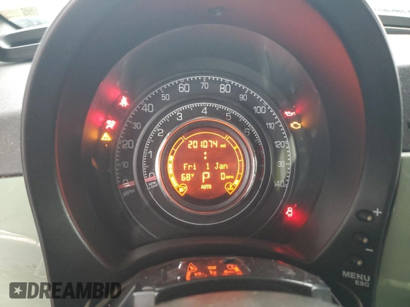 2012 FIAT 500 Sport with VIN 3C3CFFBR9CT106050, listed as a Copart auction lot 58928775 with 201,074 mi miles and Salvage title. Bid and sale history available at DreamBid. Image 9.