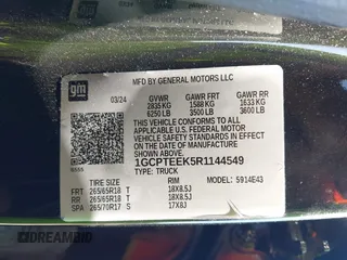 2024 Chevrolet Colorado 4WD Trail Boss z VIN 1GCPTEEK5R1144549, wystawiony jako IAAI lot #42754175 z przebiegiem Nie podano mil oraz . Historia ofert i sprzedaży dostępna na DreamBid. Obrazek 9.
