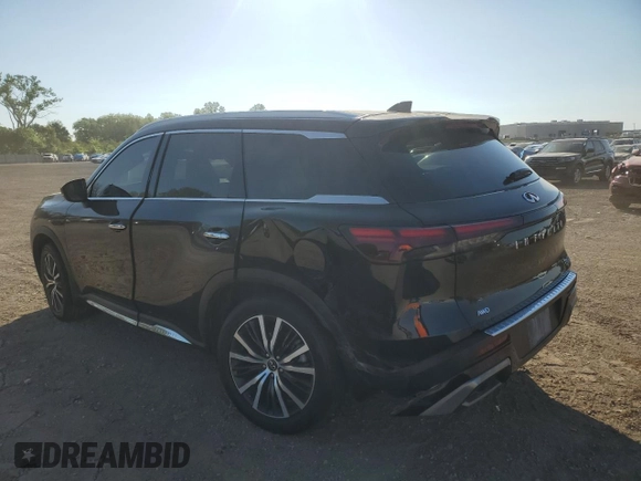 2023 Infiniti QX60 Sensory with VIN 5N1DL1GS2PC371655, listed as a Copart auction lot 57074995 with 20,018 mi miles and Salvage title. Bid and sale history available at DreamBid. Image 2.