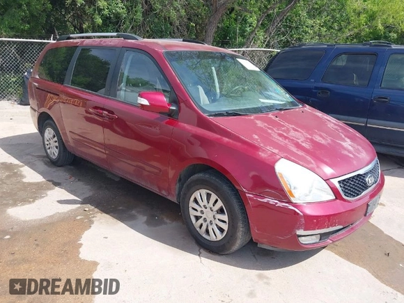 2014 Kia Sedona LX with VIN KNDMG4C71E6564595, listed as a IAAI auction lot 42015687 with 208,270 mi miles. Bid and sale history available at carsss.com. Image 1.