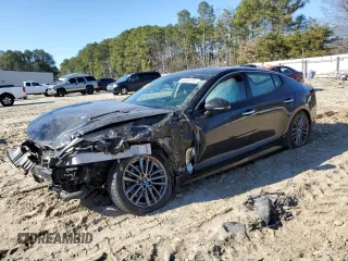 2018 Kia Stinger with VIN KNAE15LA2J6017155, listed as a Copart auction lot 46068735 with 98,295 mi miles and Salvage Title. Bid and sale history available at carsss.com. Image 1.
