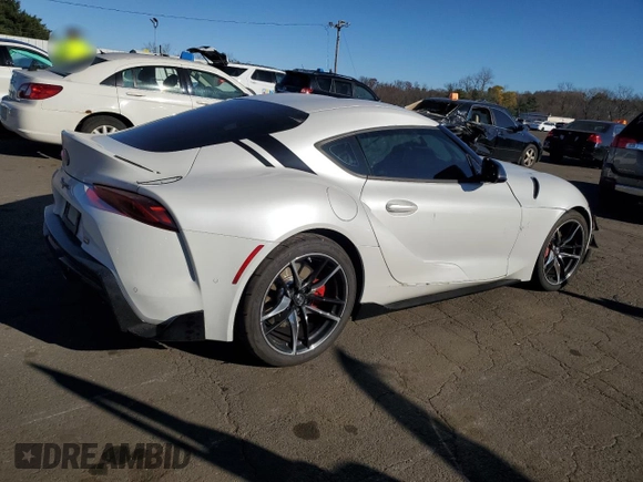 2021 Toyota Supra 3.0 с VIN WZ1DB0C02MW042827, выставлен на аукционе Copart как лот 81323404 с пробегом 35 466 миль миль и Списание • Salvage title. История ставок и продаж доступна на DreamBid. Изображение 3.