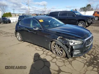 2014 Infiniti Q50 Premium with VIN JN1BV7AR7EM689683, listed as a Copart auction lot 49952785 with 149,848 mi miles and Salvage Title. Bid and sale history available at carsss.com. Image 4.