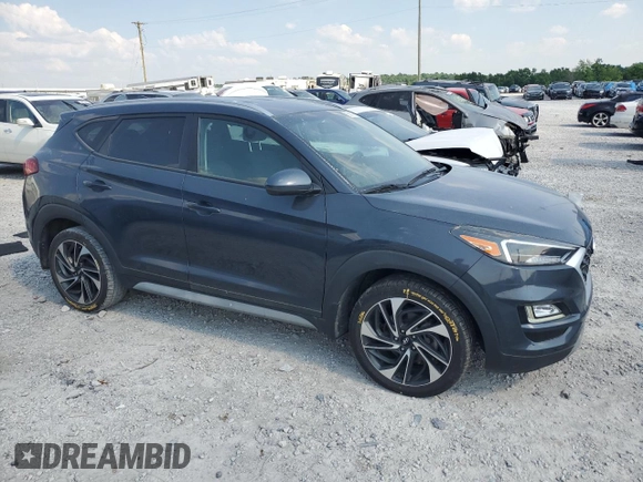2020 Hyundai Tucson Sport with VIN KM8J3CAL2LU273598, listed as a Copart auction lot 59100775 with 77,954 mi miles and Salvage title. Bid and sale history available at DreamBid. Image 4.
