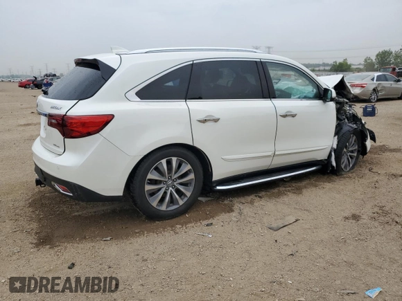 2014 Acura MDX Advance with VIN 5FRYD4H84EB027797, listed as a Copart auction lot 60854935 with 176,577 mi miles and Non repairable. Bid and sale history available at DreamBid. Image 3.