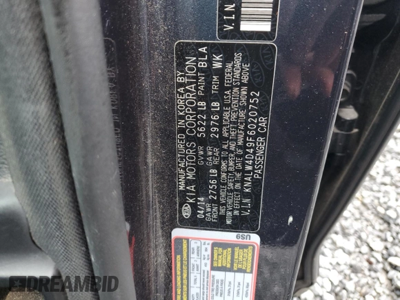 2015 Kia K900 Luxury with VIN KNALW4D49F6020752, listed as a Copart auction lot 87214904 with 94,793 mi miles and Salvage Title. Bid and sale history available at carsss.com. Image 12.