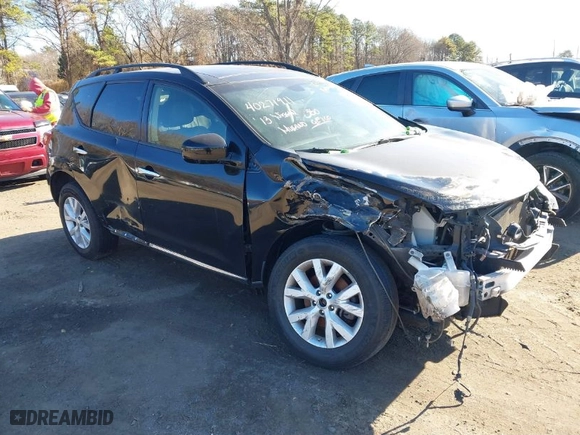 2013 Nissan Murano SL with VIN JN8AZ1MW9DW319516, listed as a IAAI auction lot 40953487 with 105,969 mi miles. Bid and sale history available at carsss.com. Image 1.