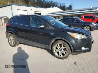2014 Ford Escape Titanium with VIN 1FMCU9J94EUE57909, listed as a Copart auction lot 51955785 with 154,819 mi miles and Salvage Title. Bid and sale history available at DreamBid. Image 4.