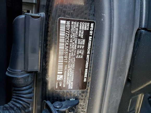 2018 BMW i3 with VIN WBY7Z2C5XJVE61817, listed as a Copart auction lot 89173665 with 22,811 mi miles and Salvage Title. Bid and sale history available at carsss.com. Image 13.