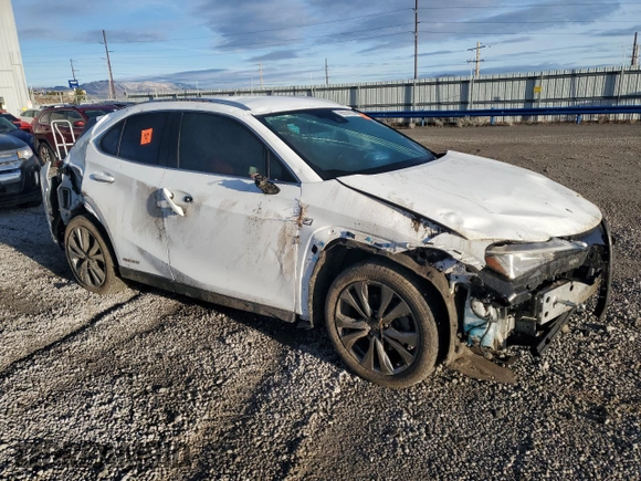 2020 Lexus UX 250h F Sport z VIN JTHE9JBHXL2033485, wystawiony jako Copart lot #86924894 z przebiegiem Nie podano mil oraz Szkoda całkowita • Salvage title. Historia ofert i sprzedaży dostępna na DreamBid. Obrazek 4.