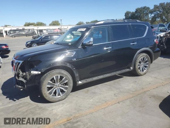 2019 Nissan Armada SL with VIN JN8AY2ND6K9090388, listed as a Copart auction lot 68142274 with 98,736 mi miles and Salvage Title. Bid and sale history available at carsss.com. Image 1.