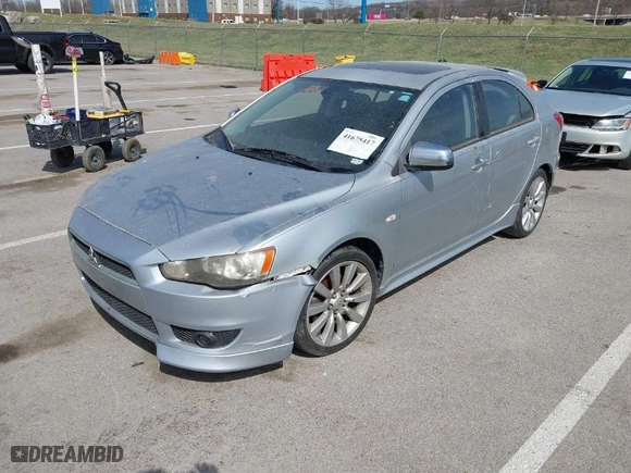 2010 Mitsubishi Lancer GTS with VIN JA32X8HWXAU010281, listed as a IAAI auction lot 41675417 with 101,502 mi miles. Bid and sale history available at carsss.com. Image 2.
