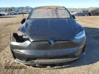 2022 Tesla Model X with VIN 7SAXCAE54NF359461, listed as a Copart auction lot 46868045 with 0 mi miles and Salvage Title. Bid and sale history available at carsss.com. Image 5.